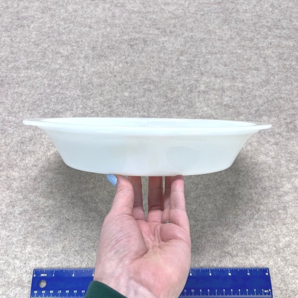 Vintage Glasbake USA Milk Glass Oval Divided Casserole Baking Serving Dish J-239 - Picture 4 of 6
